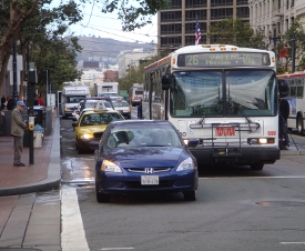 Muni bus on Market Street